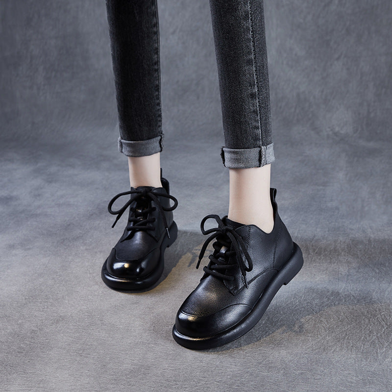 Women's Genuine England Style Martin V Cut Lace Up Booties Ankle Women's Leather Boots