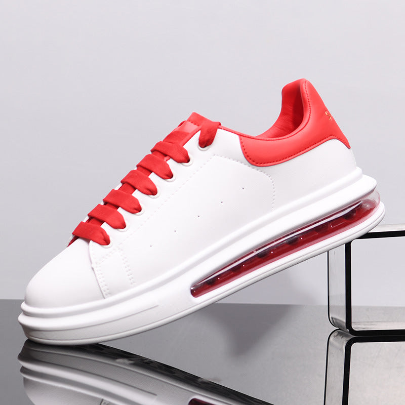 Men's White Height Increasing Genuine Fashion Breathable Sneakers