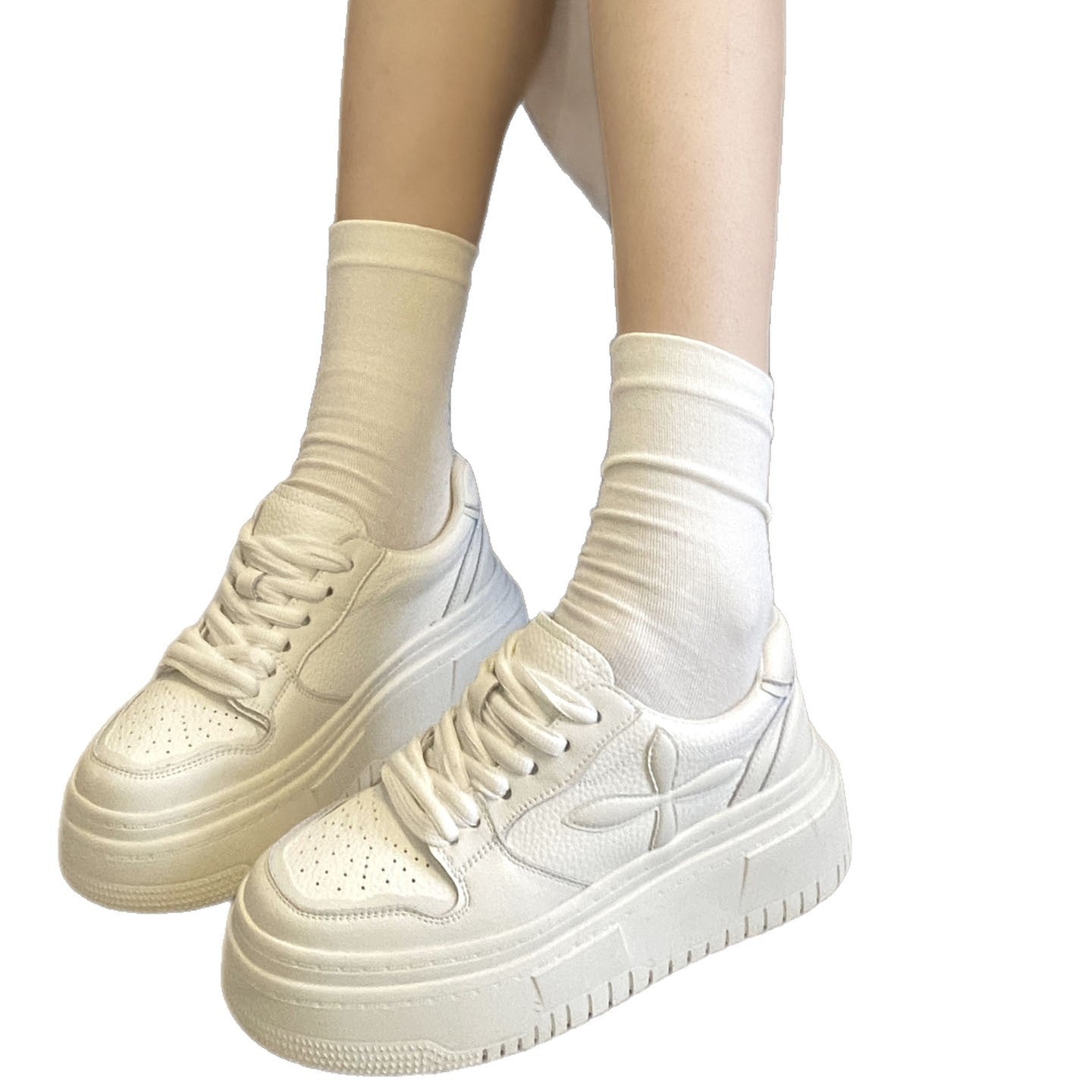 Women's Soft Thick-soled White For Classic Style Slimming Increased Autumn Women's Casual Shoes