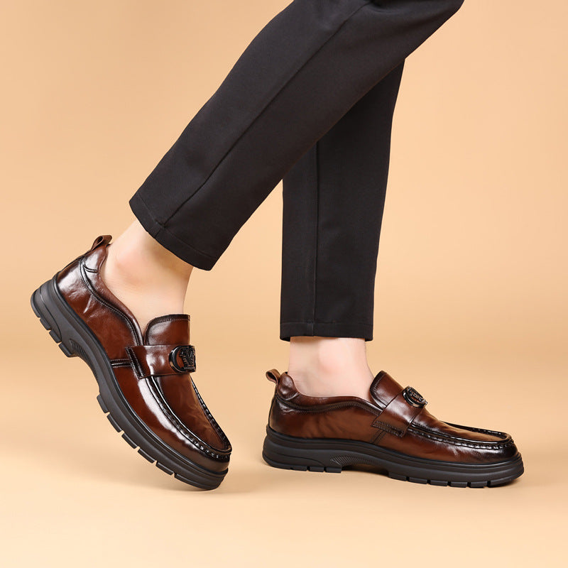 Men's Authentic Business Slip-on Lightweight Platform Leather Shoes