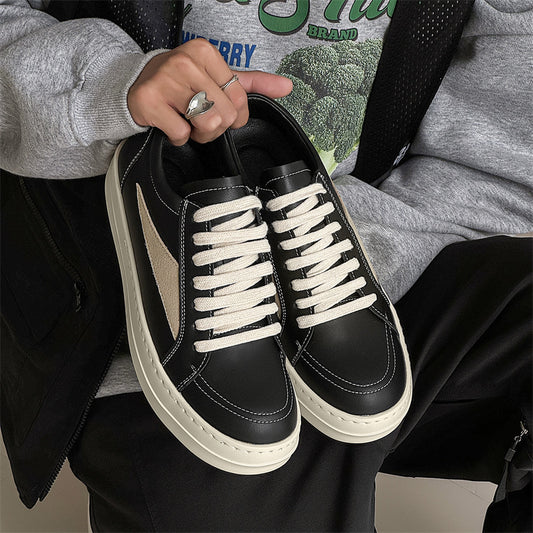 Men's Dark High Street Style Low Top Retro Sports Platform Trendy Men's Board Shoes
