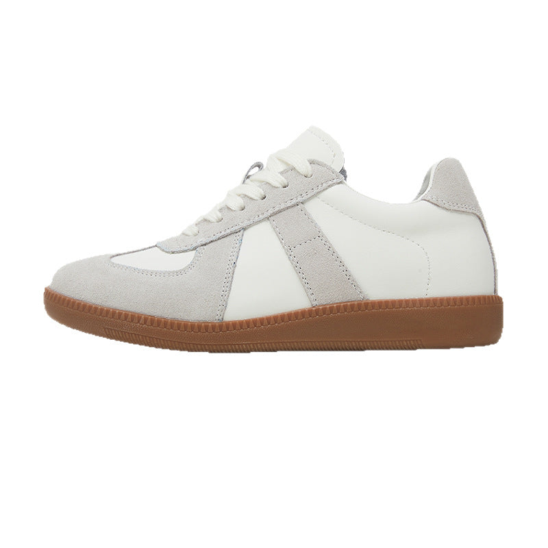 Men's & Women's Full Cowhide German Training Couple Flat Height Increasing Retro Easy Men's Shoes