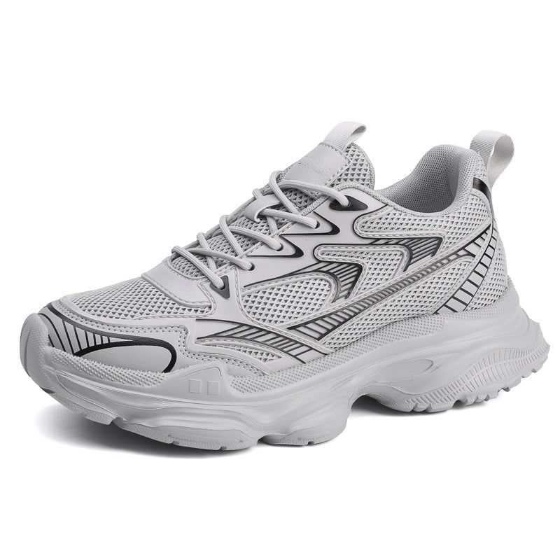 Men's Youth Fashion Invisible Height Increasing Insole Platform White Personality Tide Casual Shoes