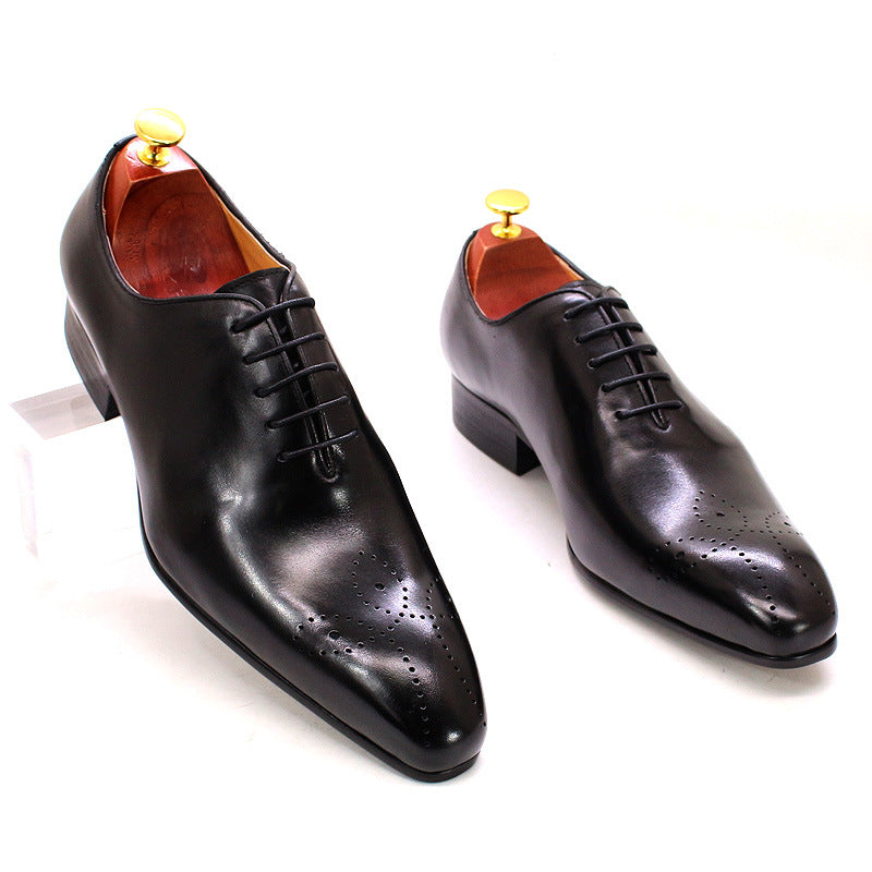 Men's Hand-rub Color Genuine Pointed Toe Business Leather Shoes