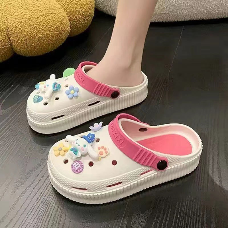 Beach Cartoon Cute Platform Two-way Summer Women's Shoes