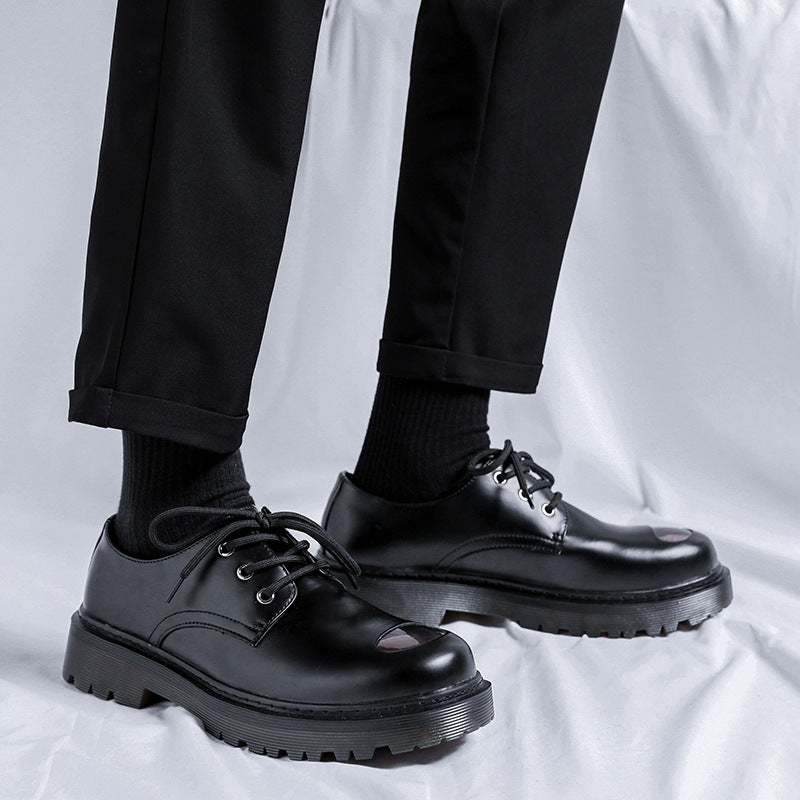 Men's Niche Design Derby Platform Personality Martin Leather Shoes