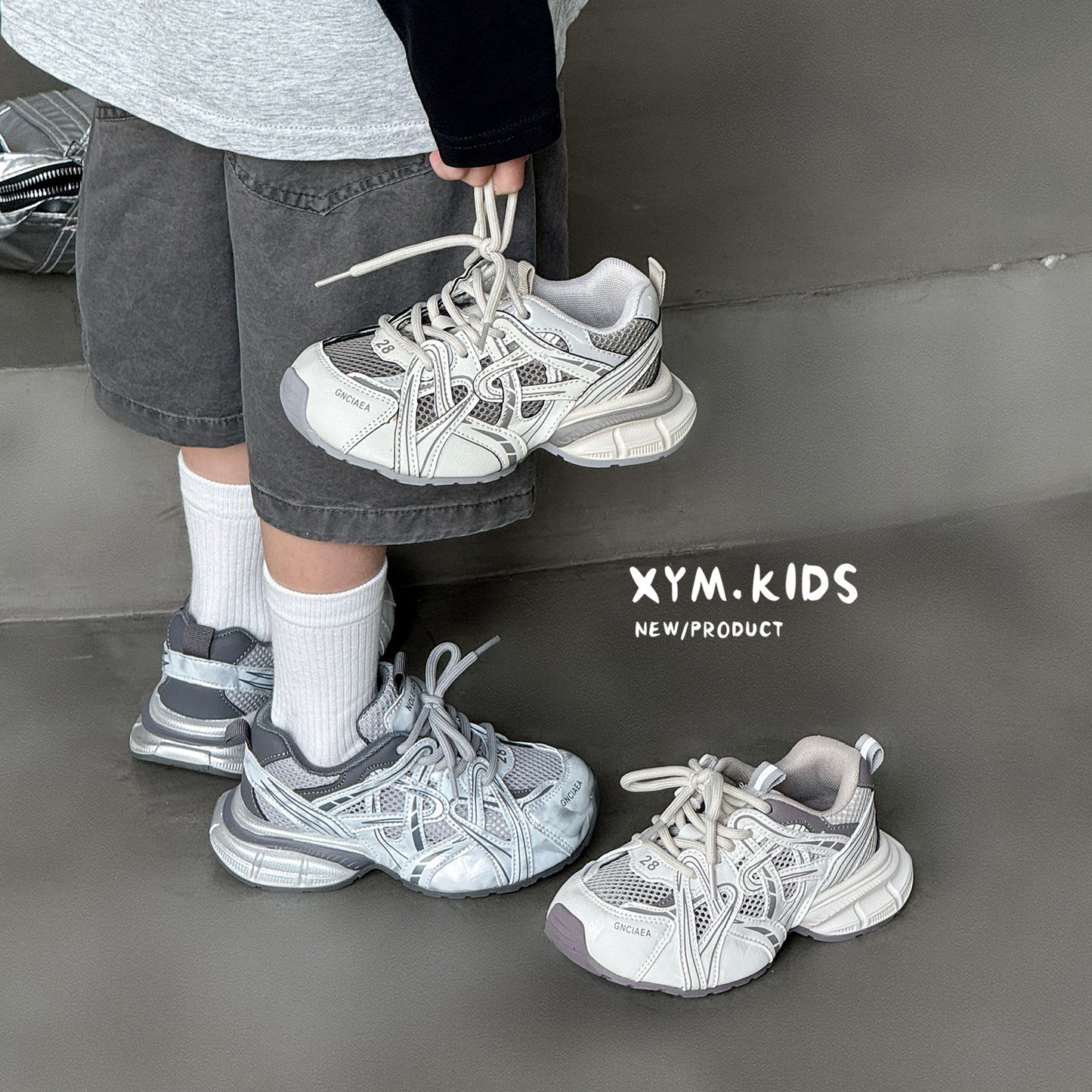 Children's Summer Dad Fashion Bag Bottom Single Net Children's Sports Shoes