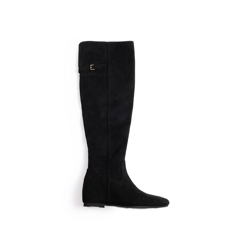 Women's Height Increasing Insole Pointed Round Head Boots