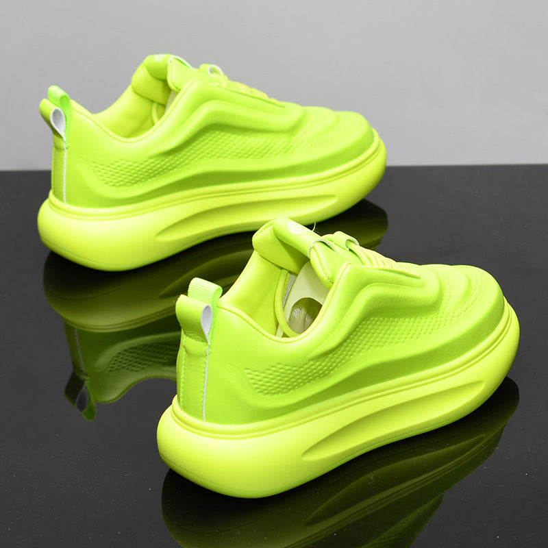 Men's & Women's Mcqueen White Platform Couple Hight Increasing Board Men's Casual Shoes