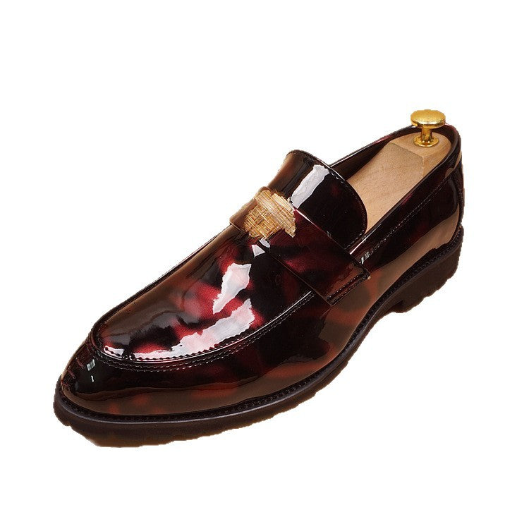 Men's Summer Bright Korean Pointed Toe Retro Men's Casual Leather Shoes