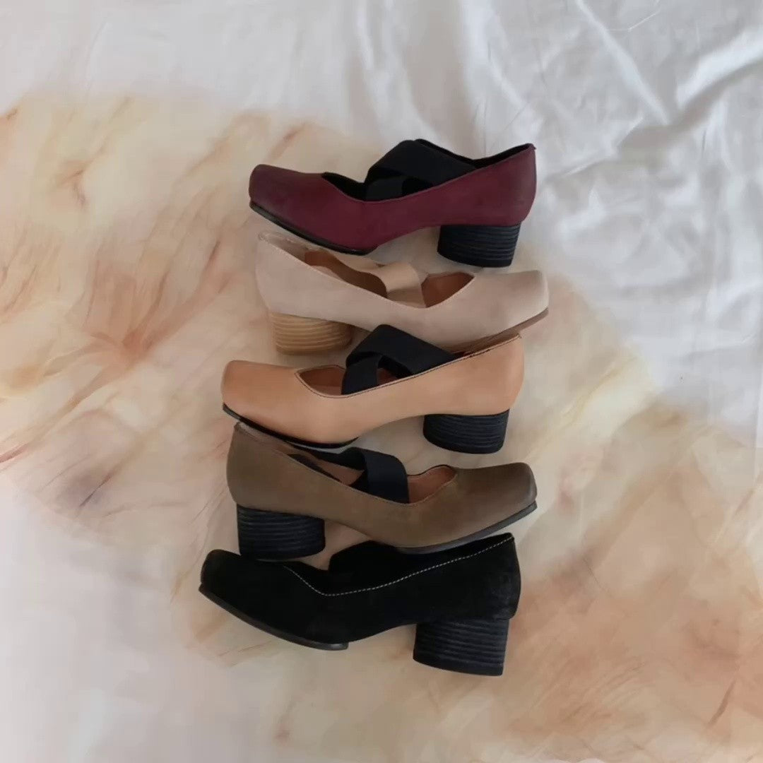 Women's Ballet Pig Nose Cross Strap Mary Women's Shoes