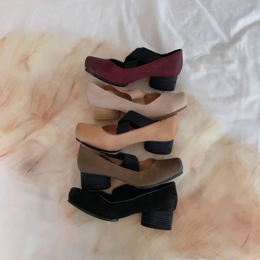 Women's Ballet Pig Nose Cross Strap Mary Women's Shoes