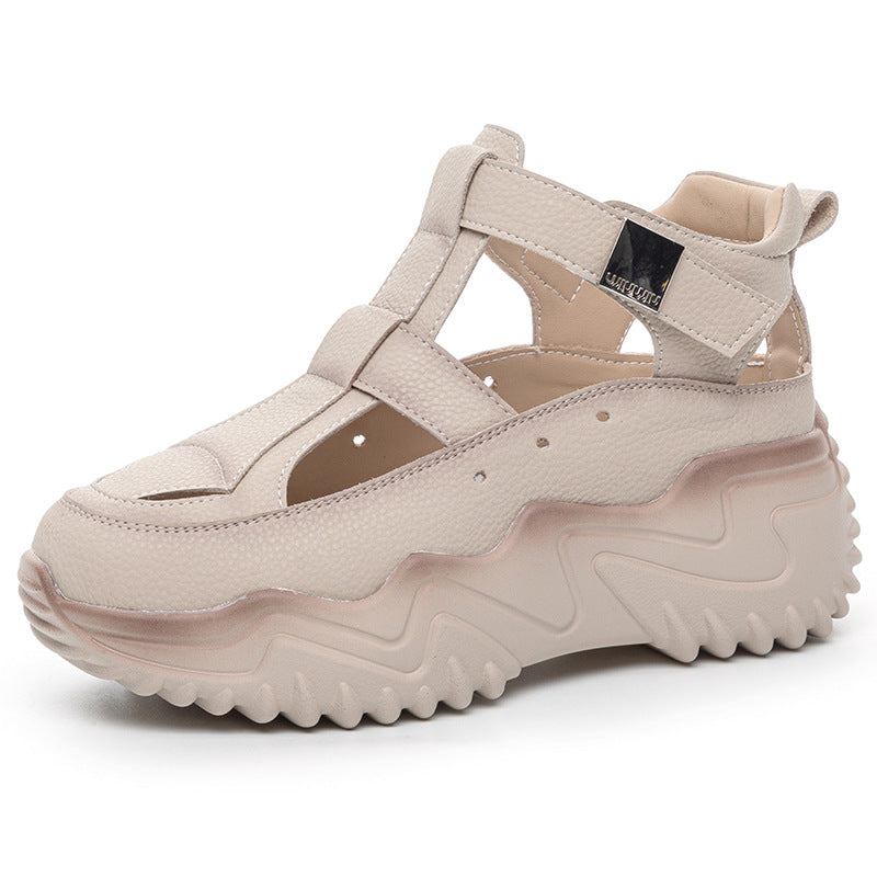 Women's Summer Breathable Hollow Korean Versatile Platform Height Increasing Sports Sandals