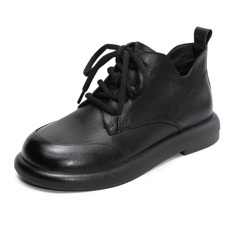 Women's Genuine England Style Martin V Cut Lace Up Booties Ankle Women's Leather Boots
