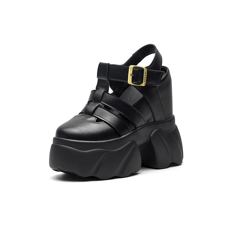 Women's Super Height Increasing Insole Closed Toe Roman Summer Men's Shoes