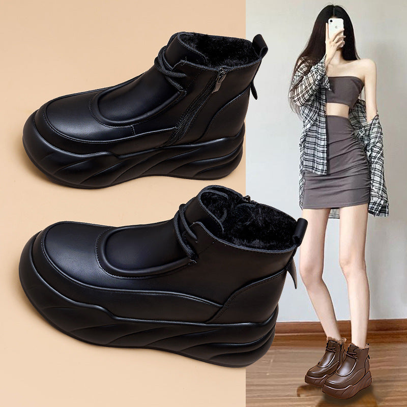 Women's Winter Fashion Platform Thick Wool Warm Women's Shoes