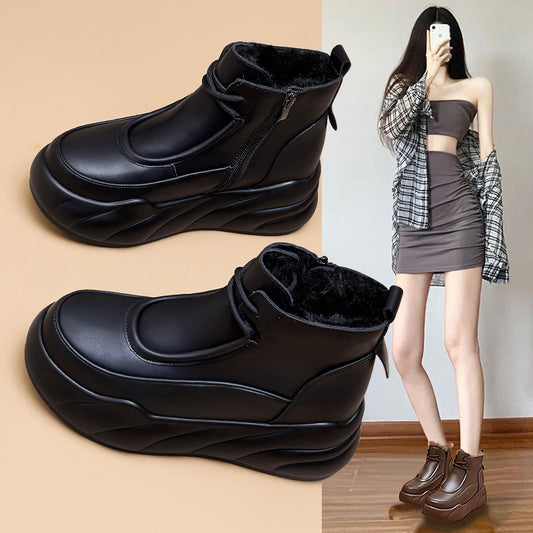 Women's Winter Fashion Platform Thick Wool Warm Women's Shoes