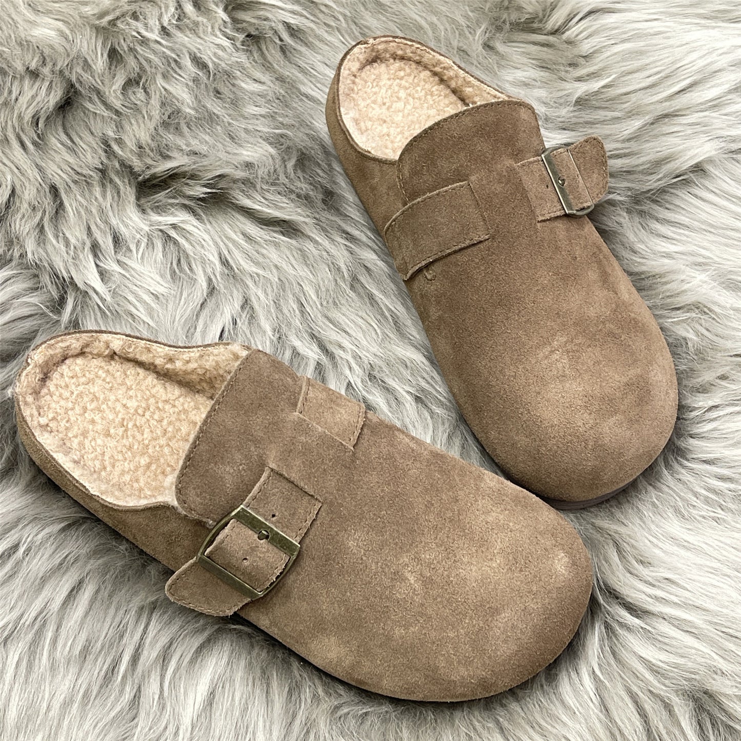 Women's Genuine Retro Slip-on Flat Bottom Fleece-lined Women's Shoes