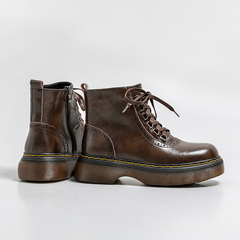 Women's Martin For British Style Fashion Round Head Boots