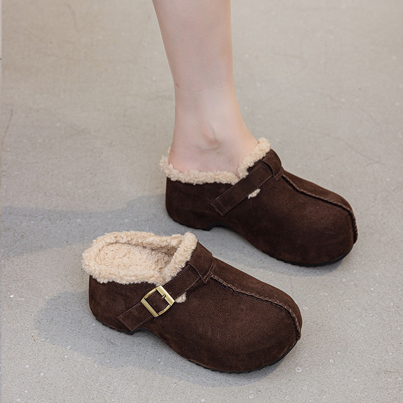 Women's Lazy Pump Half Fashion Veet Padded Slippers