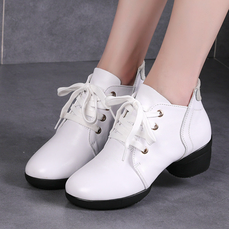 Women's Cowhide Soft Bottom Dancing Modern Dance Jazz Sneakers