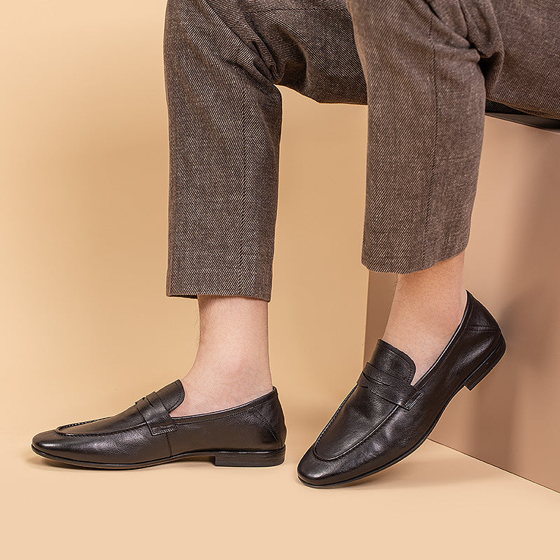 Men's Direct Sale Summer Genuine Doug British Slip-on Loafers