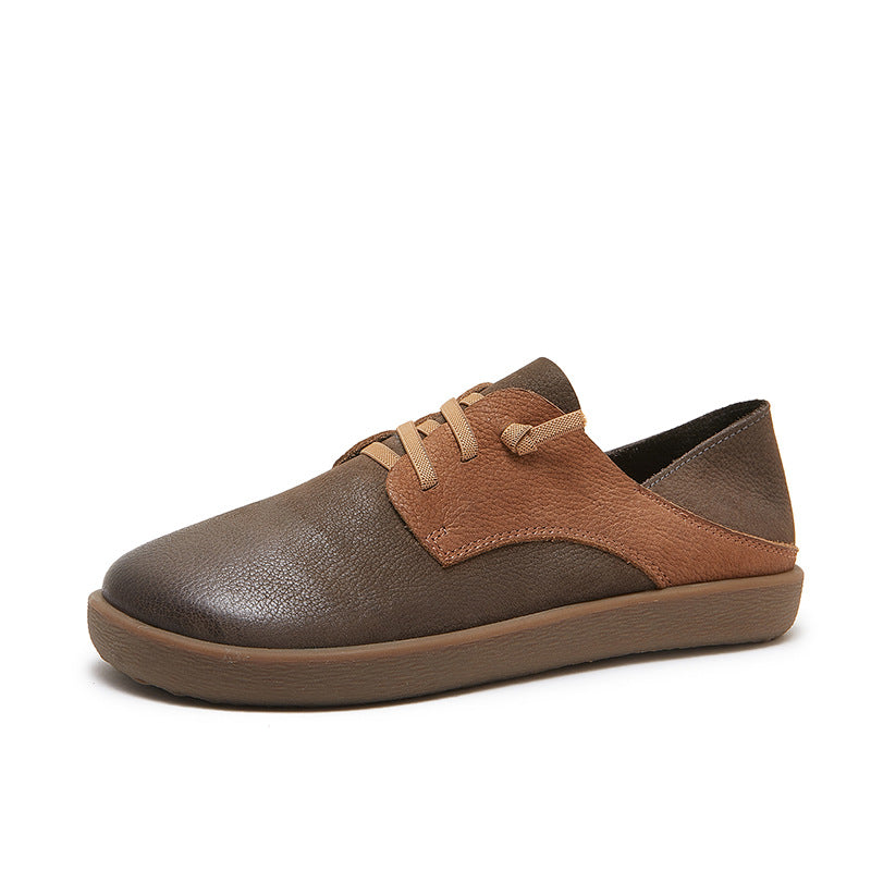 Women's & Men's Handmade Retro Round Toe Elastic Band Flat Soft Men's Shoes