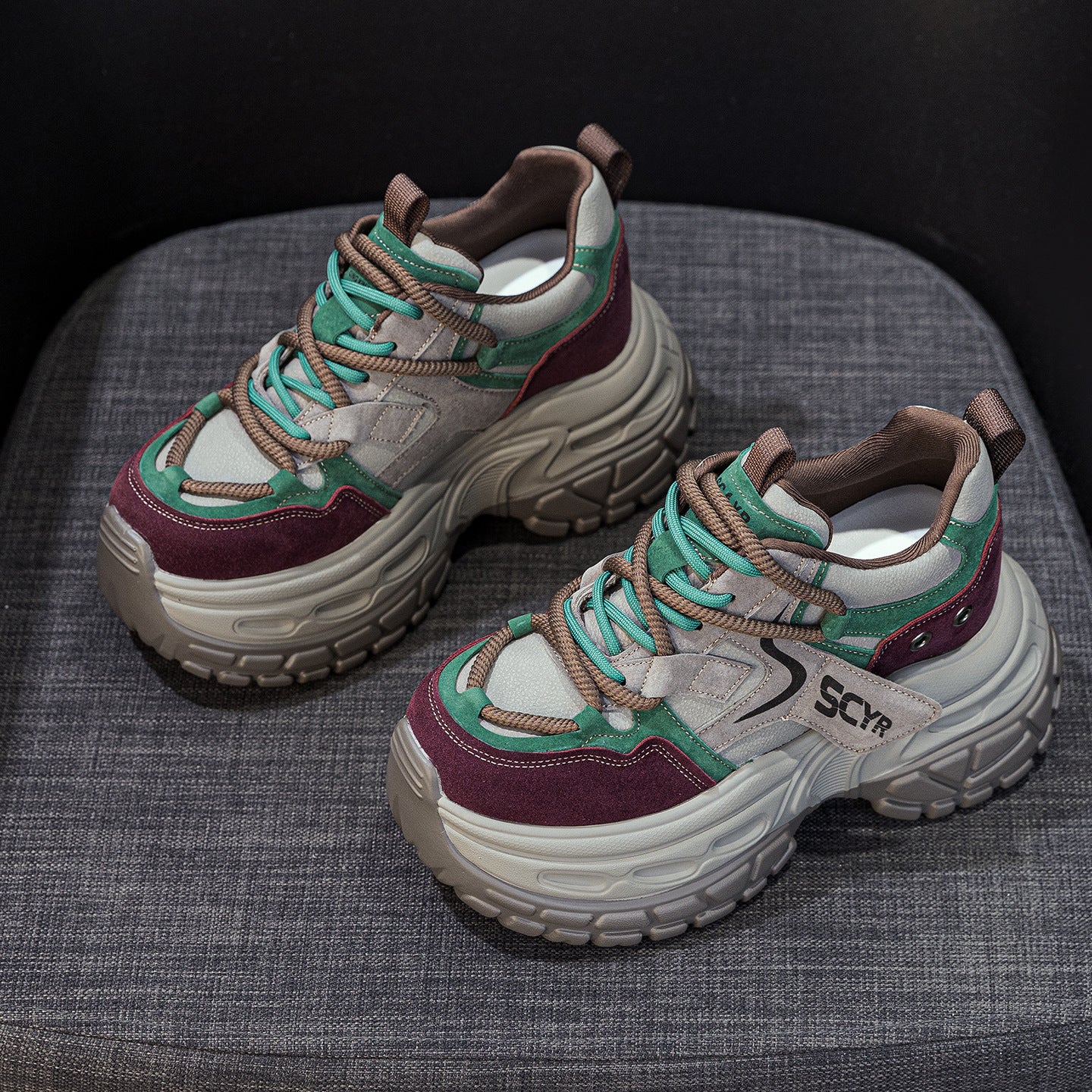 Women's Platform Dad Spring Height Increasing Insole Brushed Retro Women's Shoes