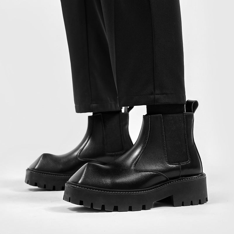 Men's Thick-soled British Style Height Increasing Chelsea Martin Boots