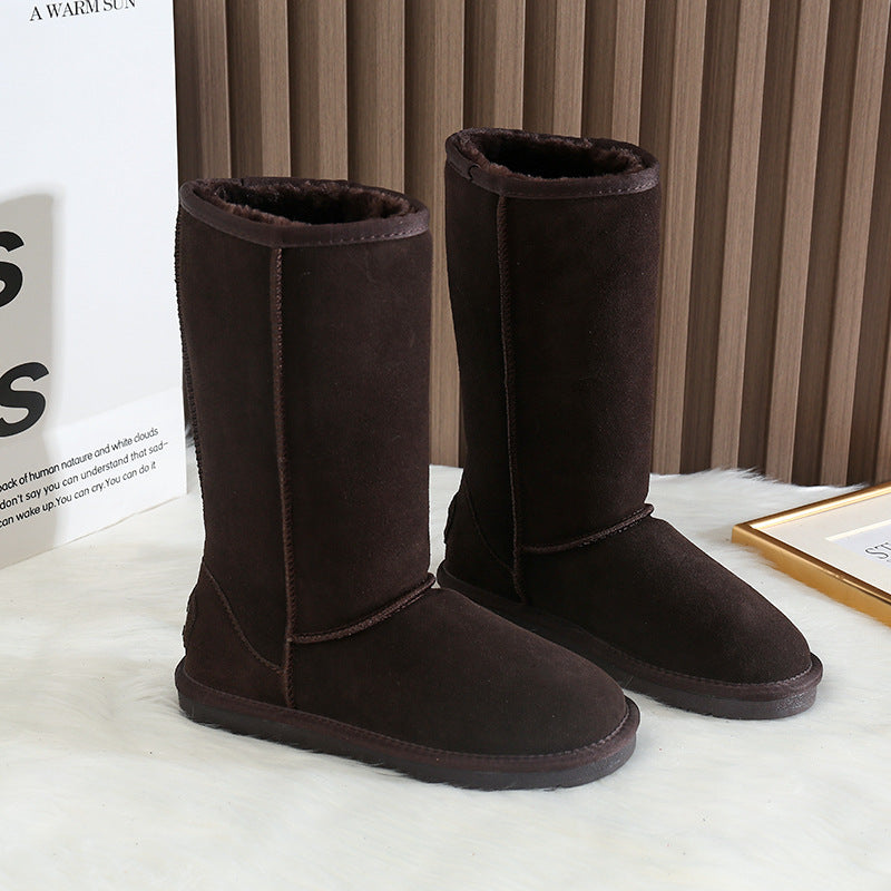 Women's Length Warm Fashion Suede Plus Veet Snow Boots