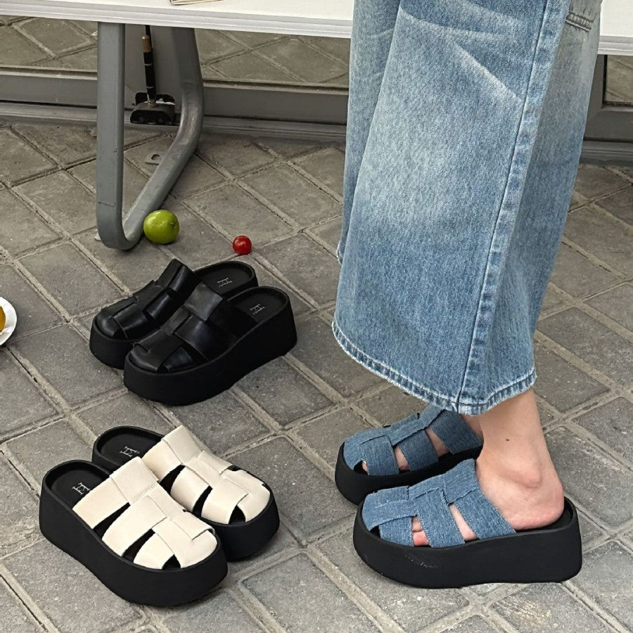 Women's Authentic Toe Box Half Outer Wear Slippers