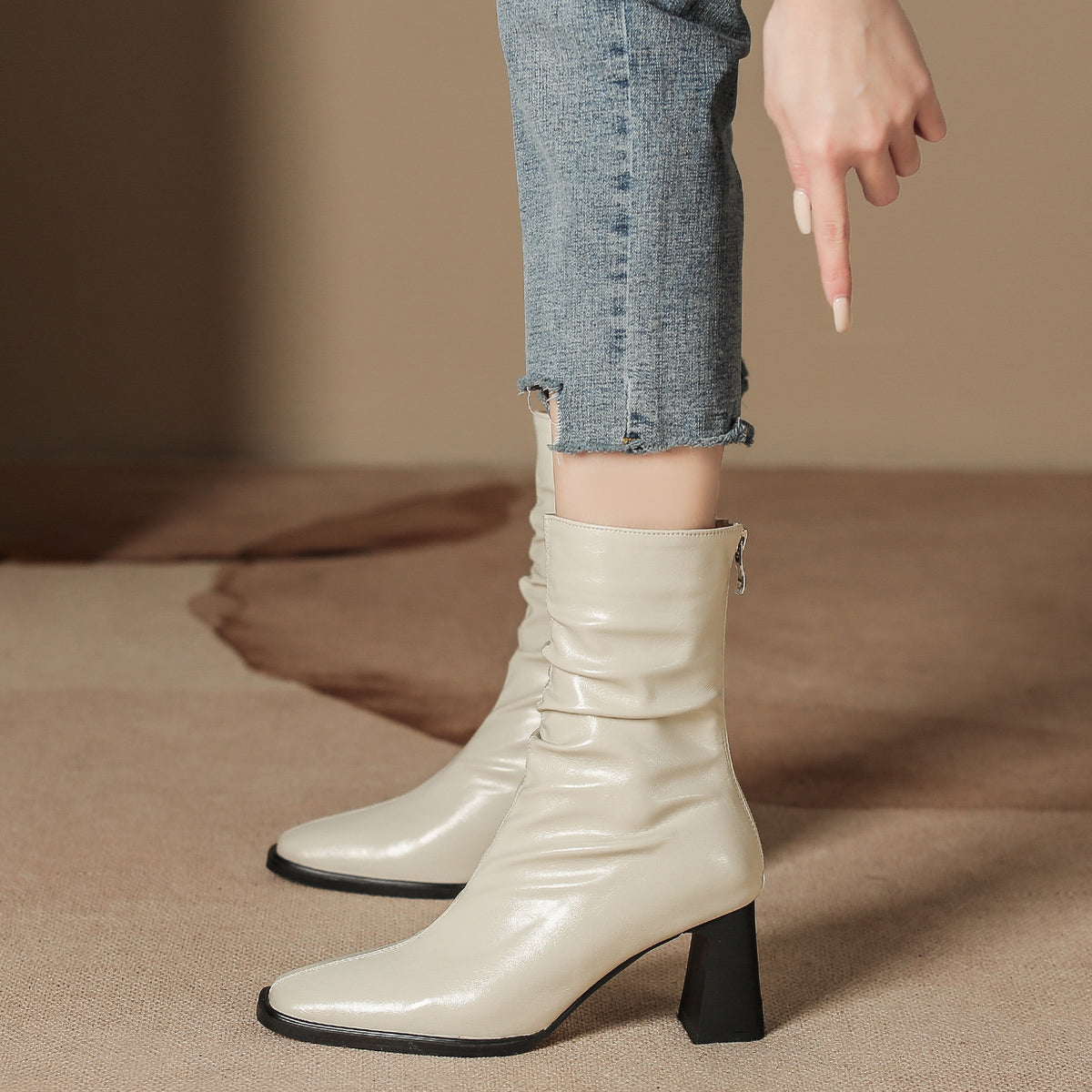 Women's Pile Style High Fleece-lined Vintage French Boots