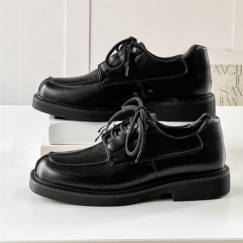 Niche Design Square Toe Formal Wear Leather Shoes