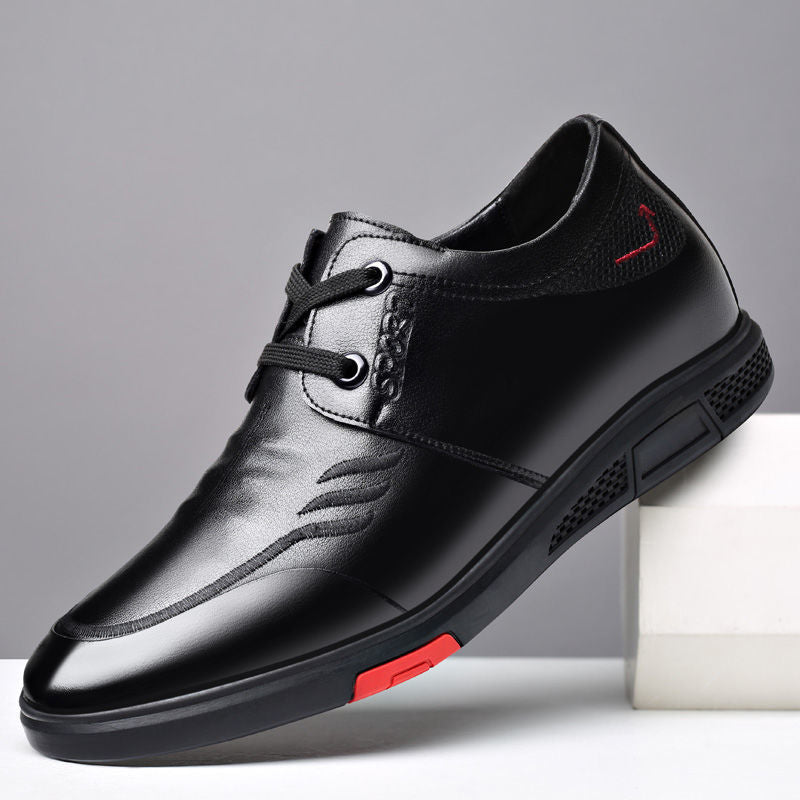Men's Soft Bottom Green Invisible Height Increasing Insole Cowhide Live Men's Sports Shoes