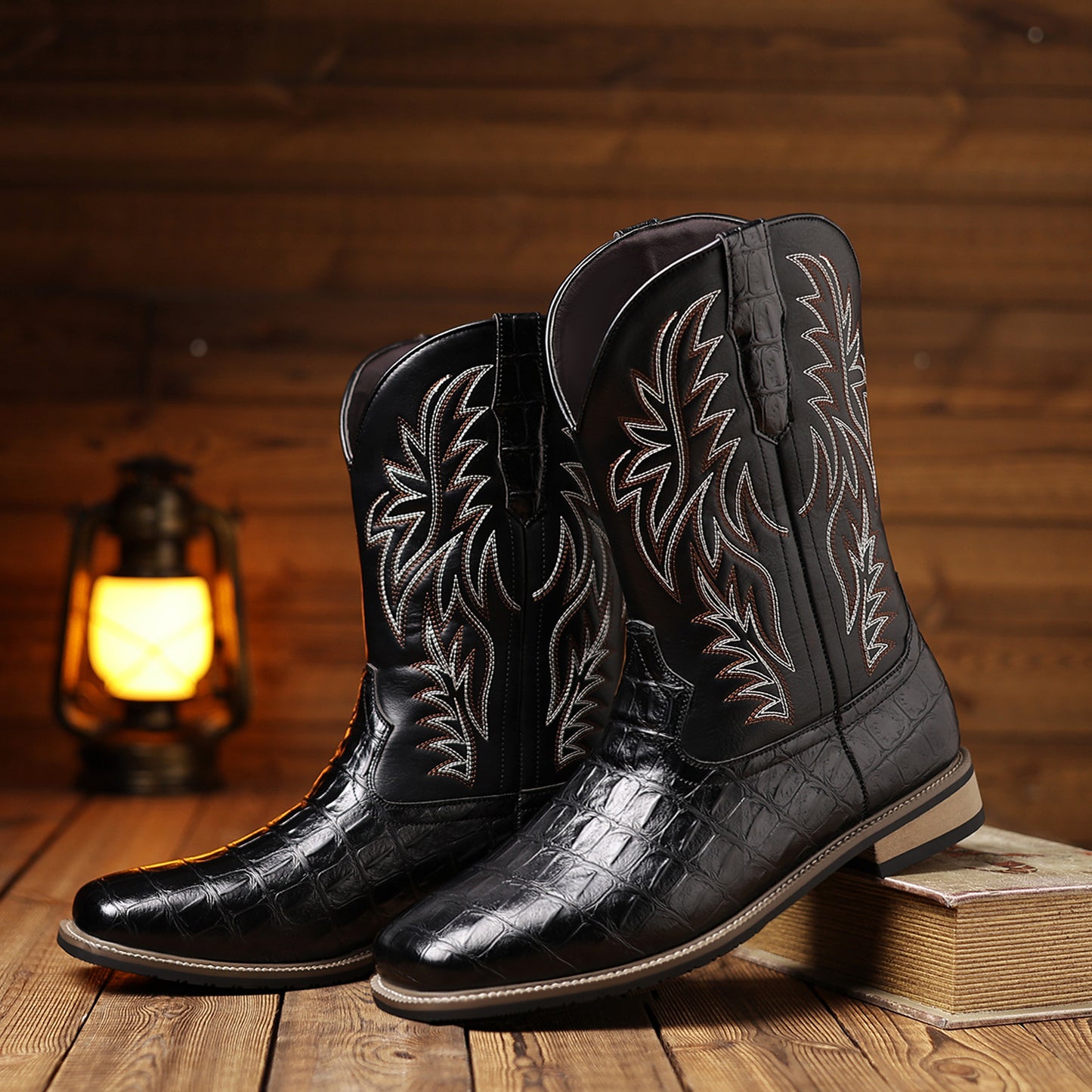 Root Classic Embroidery Retro Wide Head Boots