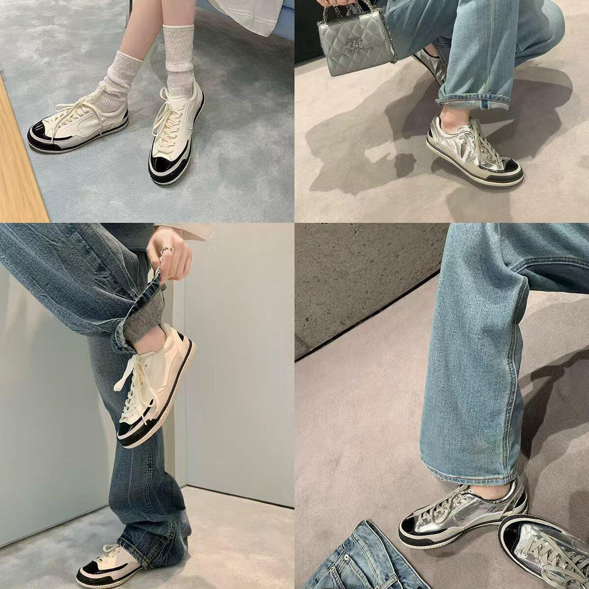 Women's Black White Panda Color Matching Sports Women's Fashion Shoes