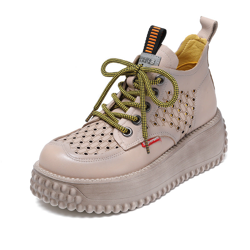 Women's Thick-soled Hole Wedge Beach Solid Color Sandals
