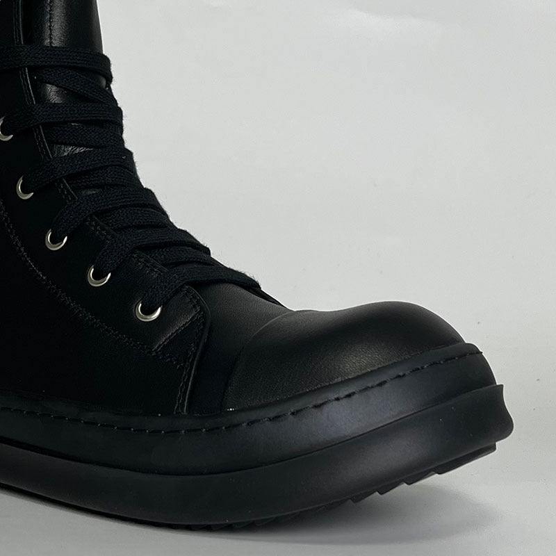 Women's & Men's Black Thick-soled Sports Trend Calf Couple Sneakers