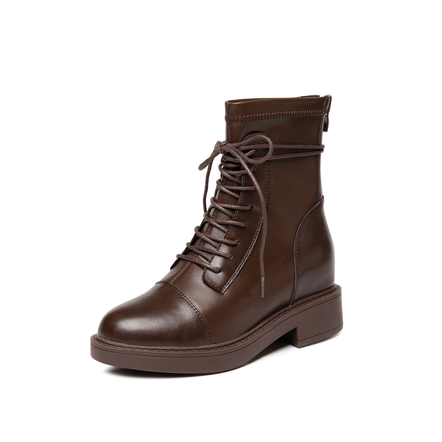Women's Genuine Elevator Martin Autumn Ankle Brown Outdoor Women's Leather Boots