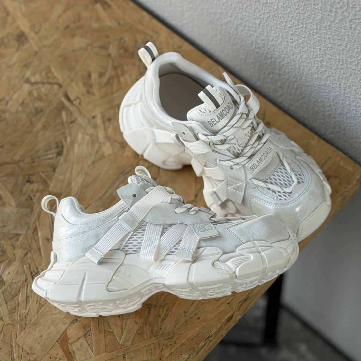 Women's Spring Platform Patchwork Structure Dad Lace Up Sneakers