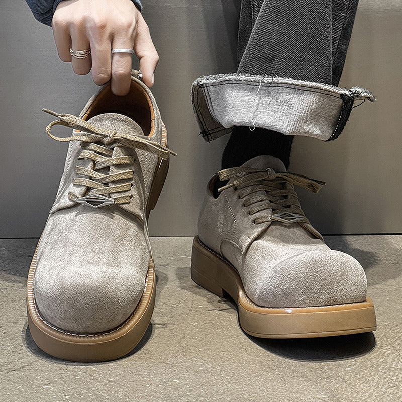 Men's Height Increasing Derby Tooling Couple Retro Men's Casual Leather Shoes