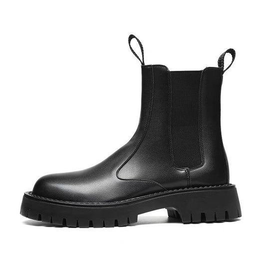 Men's Chelsea Winter Mid Black British Style Boots