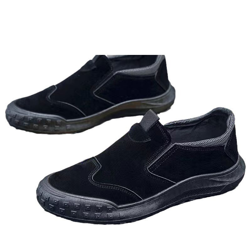 Men's Round Toe Korean Fashion Slip-on Labor Men's Shoes