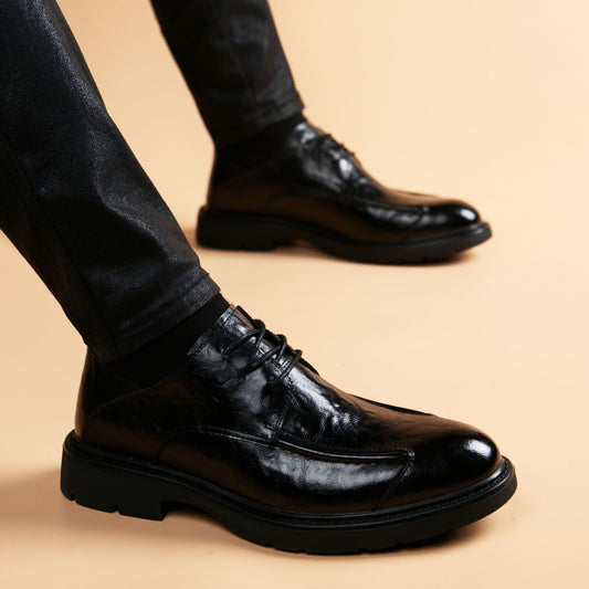 Men's Style Trendy Formal Height Increasing Insole Leather Shoes