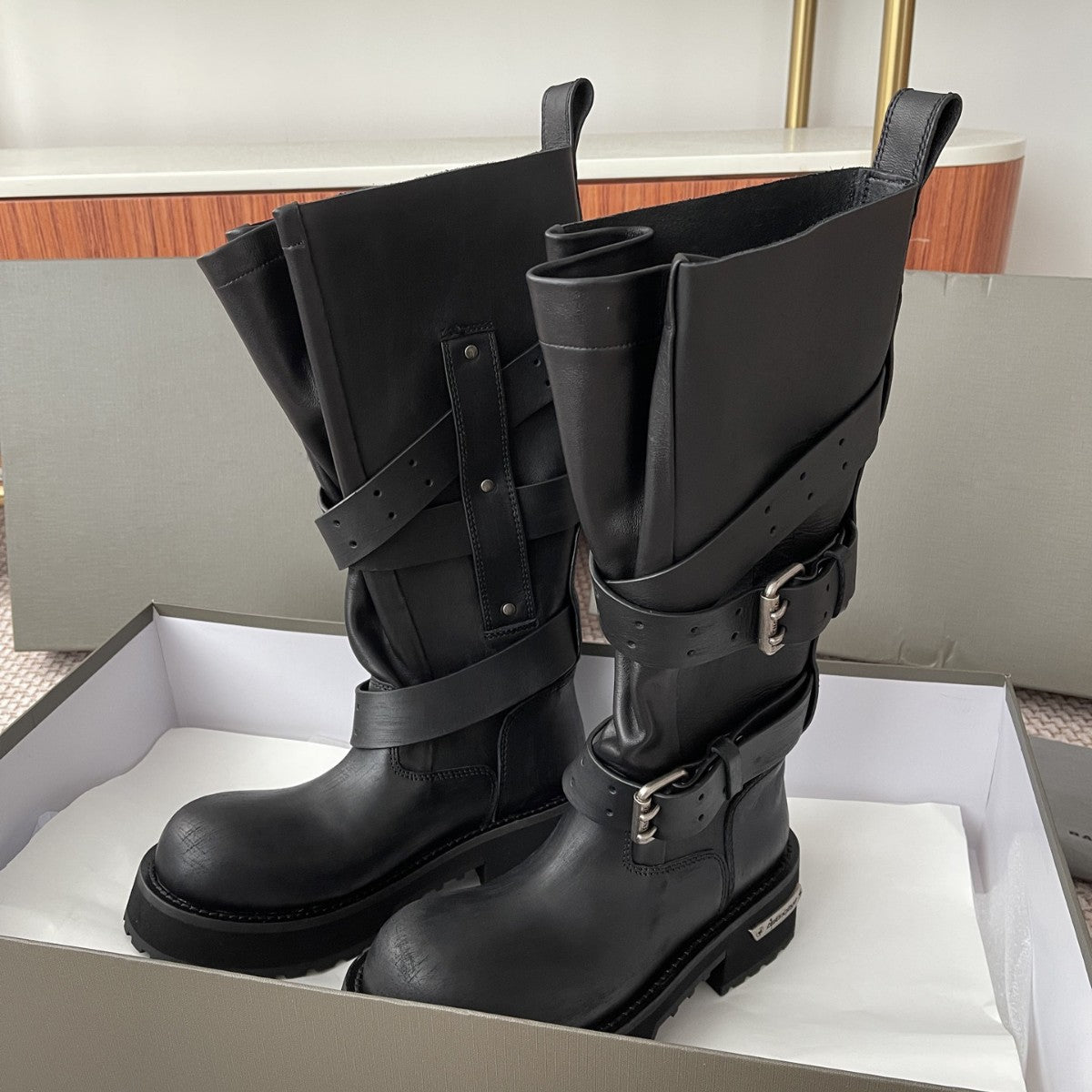 Women's & Men's High Quality Paris Venom Martin For Couple Breasted Genuine Boots