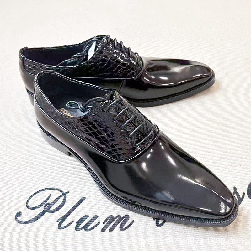 Men's Formal Wear Genuine Slit Beads Snake Men's Business Leather Shoes