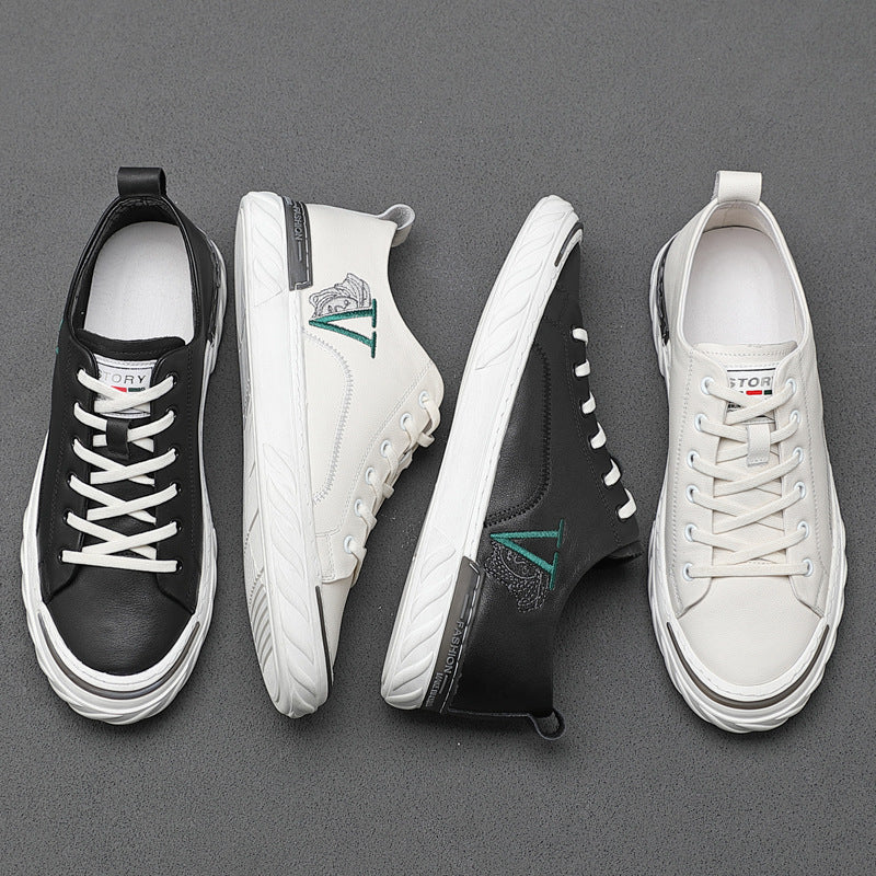 Men's Top Layer Cowhide Easy Wear Trendy Sneakers