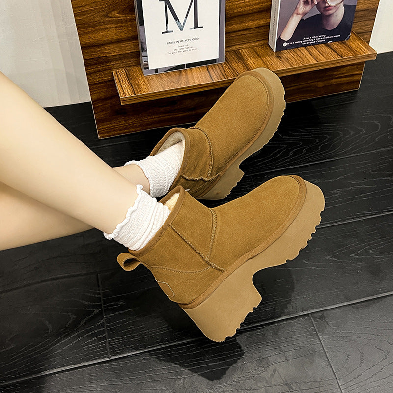 Women's High-rise With Fur Integrated Northeast Winter Warm Snow Boots