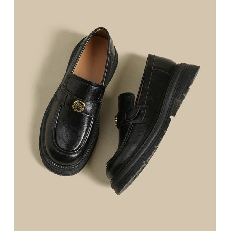 Women's Camellia Platform Slip-on Authentic Retro British Loafers