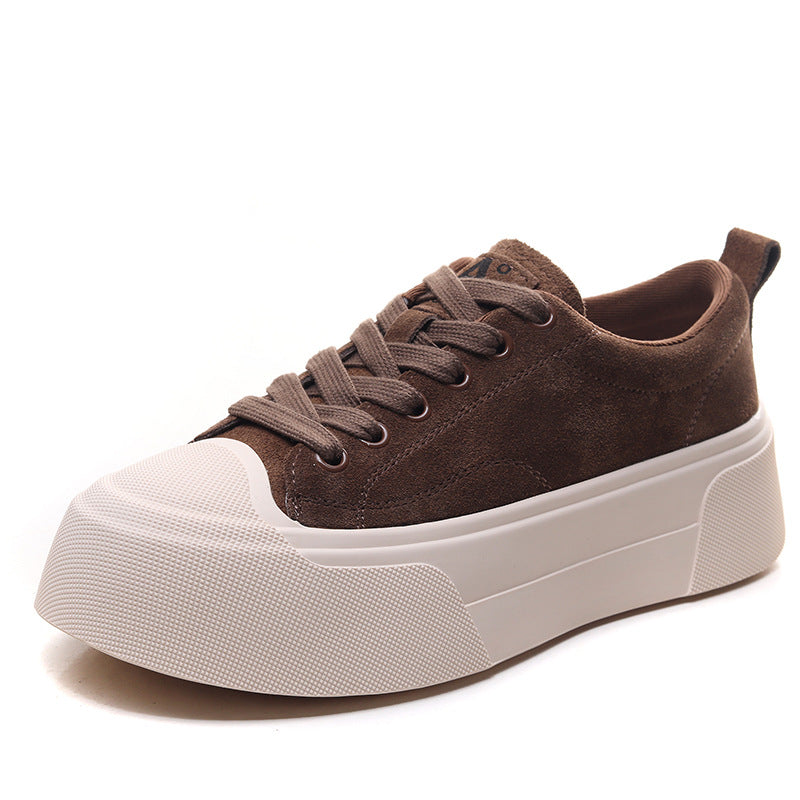 Women's Genuine Retro Platform Round Toe Fashion Women's Casual Shoes